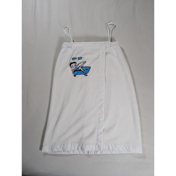 Vintage 2005 Betty Boop White Fleece Bath Towel Wrap - Picture 1 of 9